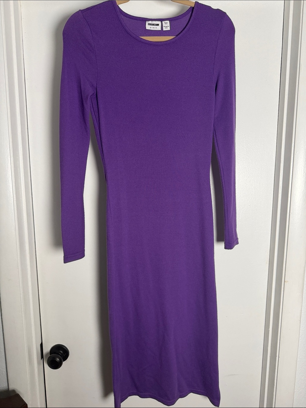 Noisy may Purple Long Sleeve Midi Dress